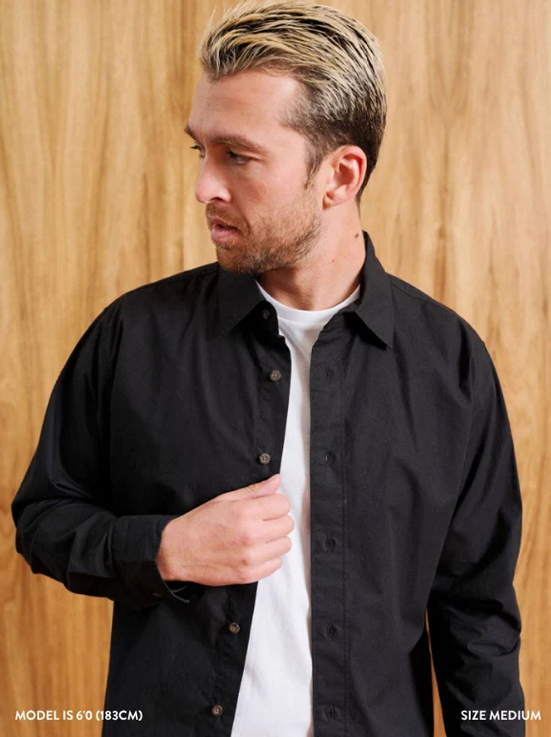 Mr Simple - Russel Long Sleeve Shirt - Black