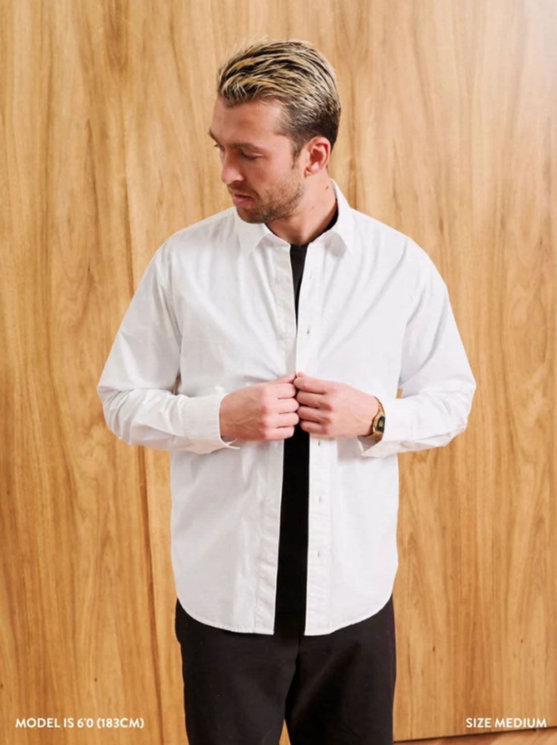 Mr Simple - Russel Long Sleeve Shirt - White