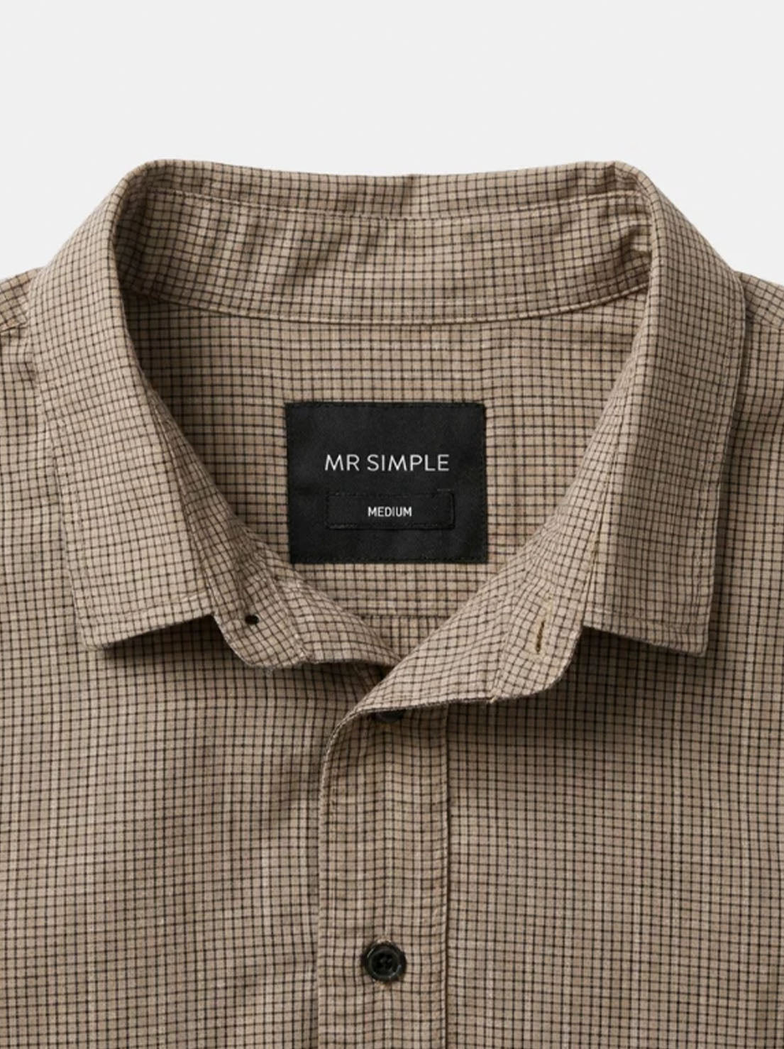 Mr Simple - Rustler Textured Short Sleeve Shirt - Stone Mini Check