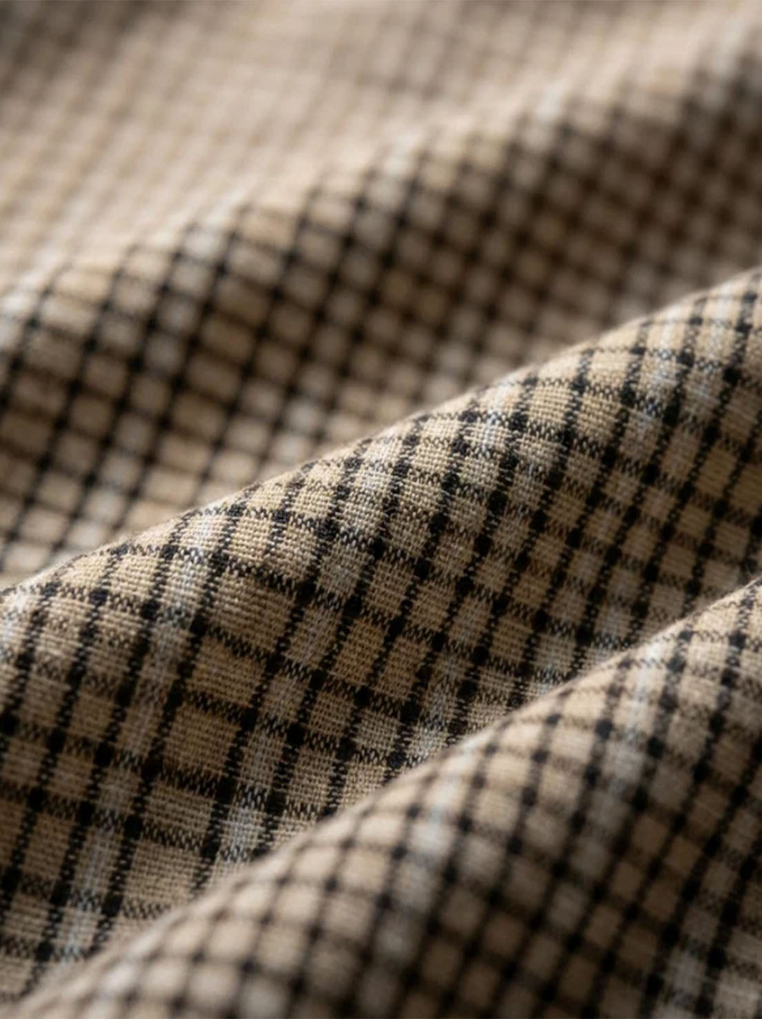 Mr Simple - Rustler Textured Short Sleeve Shirt - Stone Mini Check