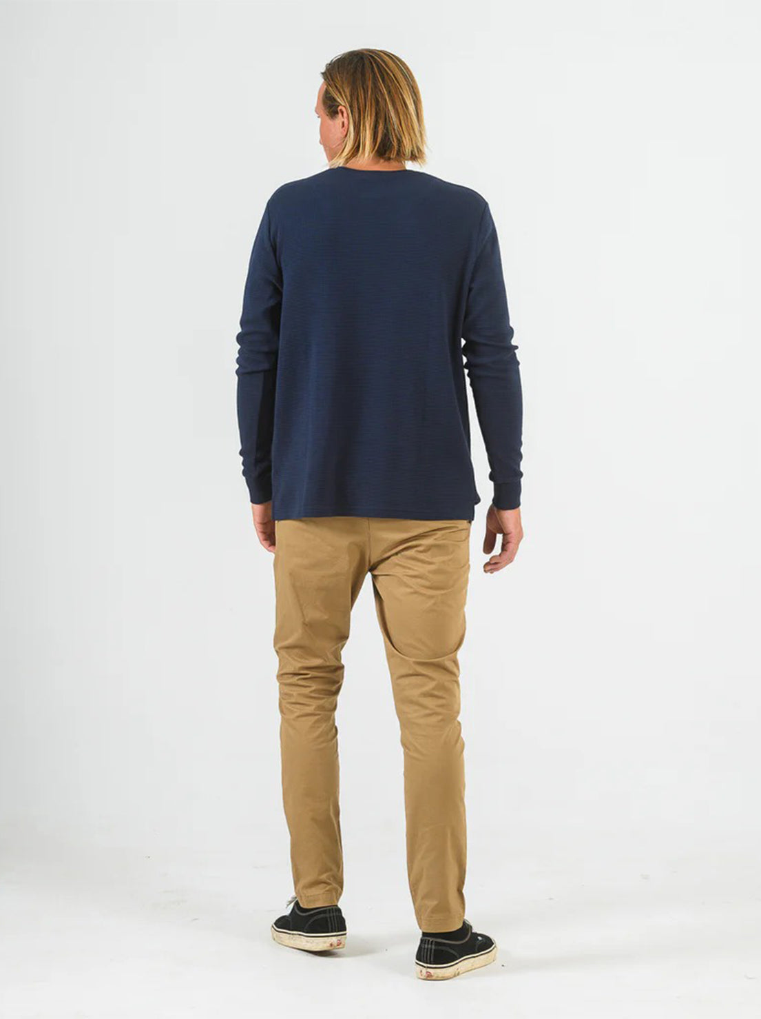 Mr Simple - Smith L/S Waffle - Navy