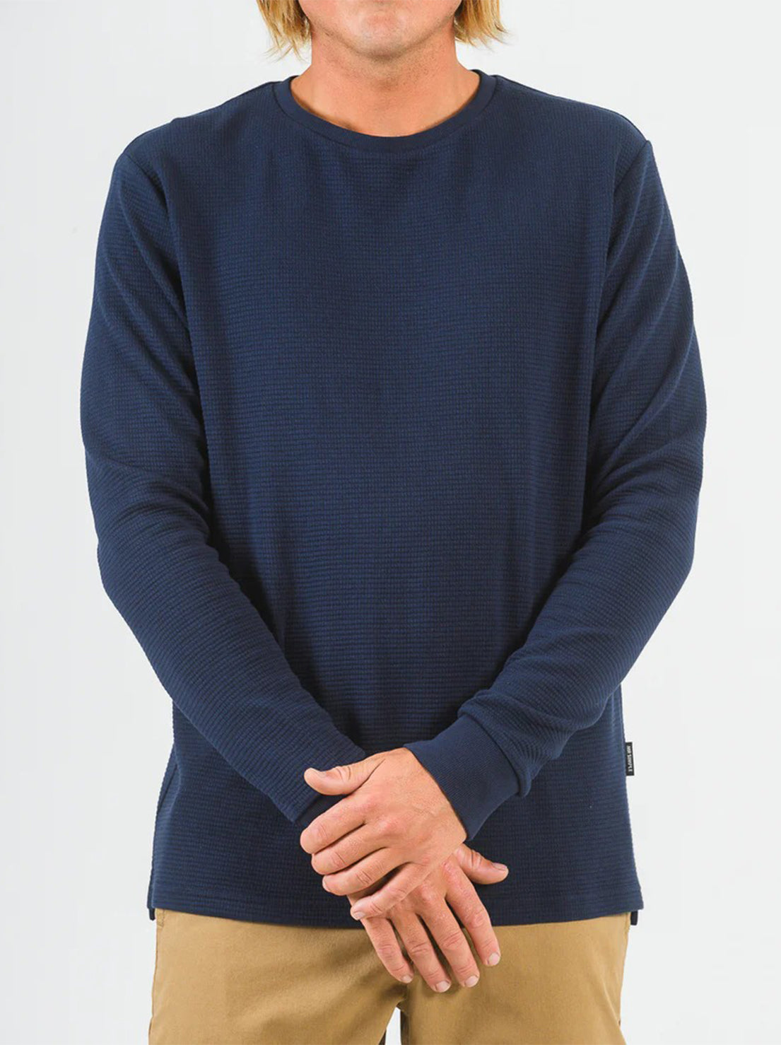 Mr Simple - Smith L/S Waffle - Navy