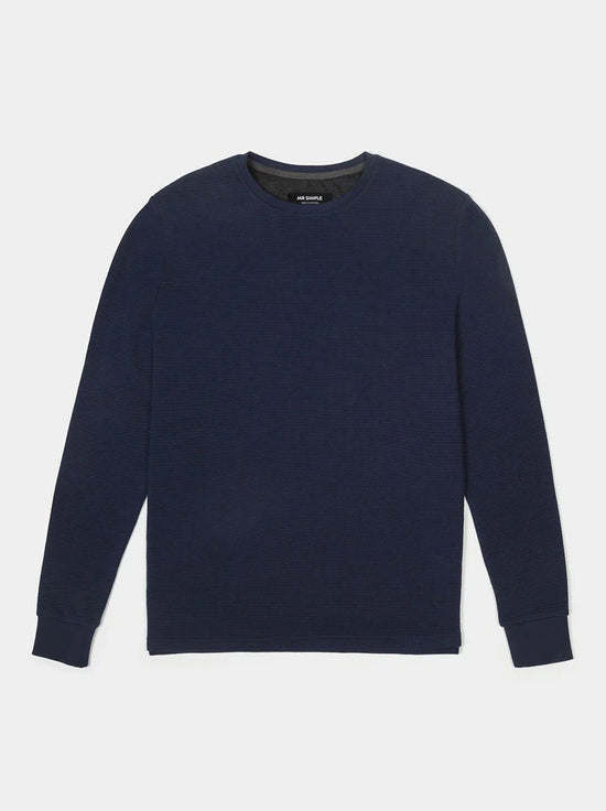 Mr Simple - Smith L/S Waffle - Navy