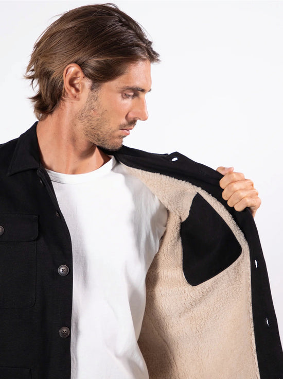 Mr Simple - Stockyard Sherpa Jacket - Black
