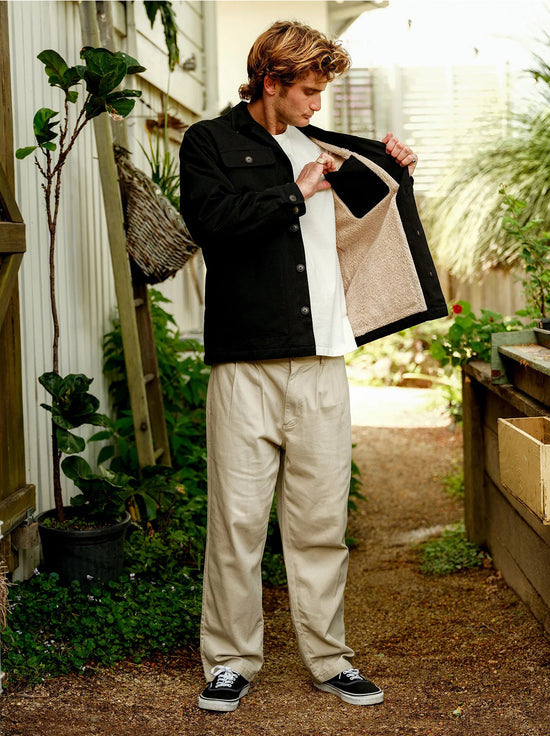 Mr Simple - Stockyard Sherpa Jacket - Black