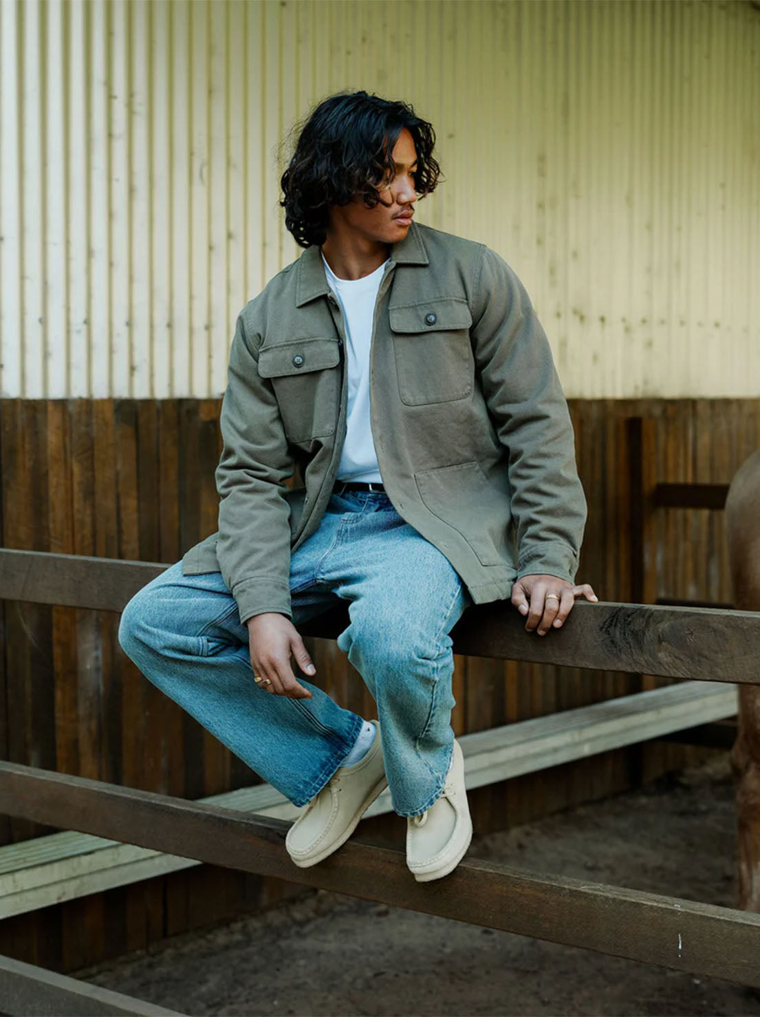 Mr Simple - Stockyard Sherpa Jacket - Fatigue