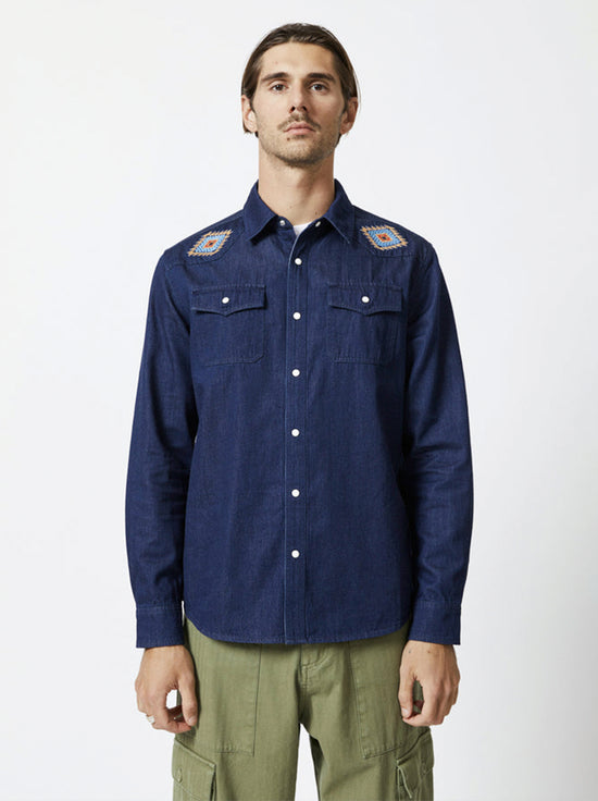 Mr Simple - Western LS Shirt - Raw Blue
