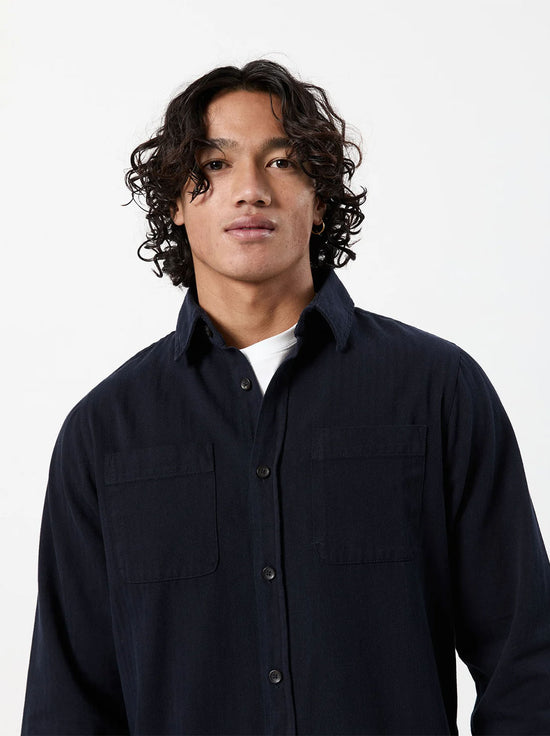 Mr Simple - York LS Shirt - Navy