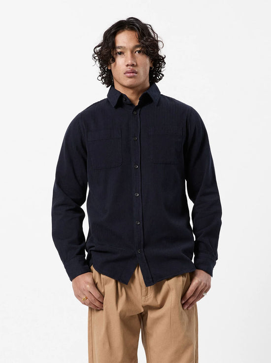 Mr Simple - York LS Shirt - Navy