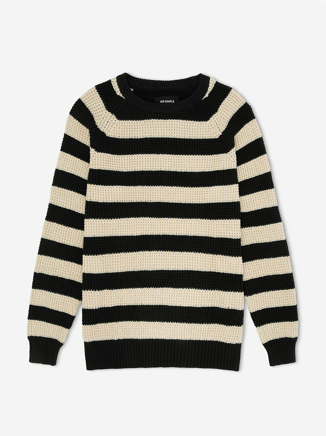 Mr Simple - Stripe Knit - Black / Oatmeal