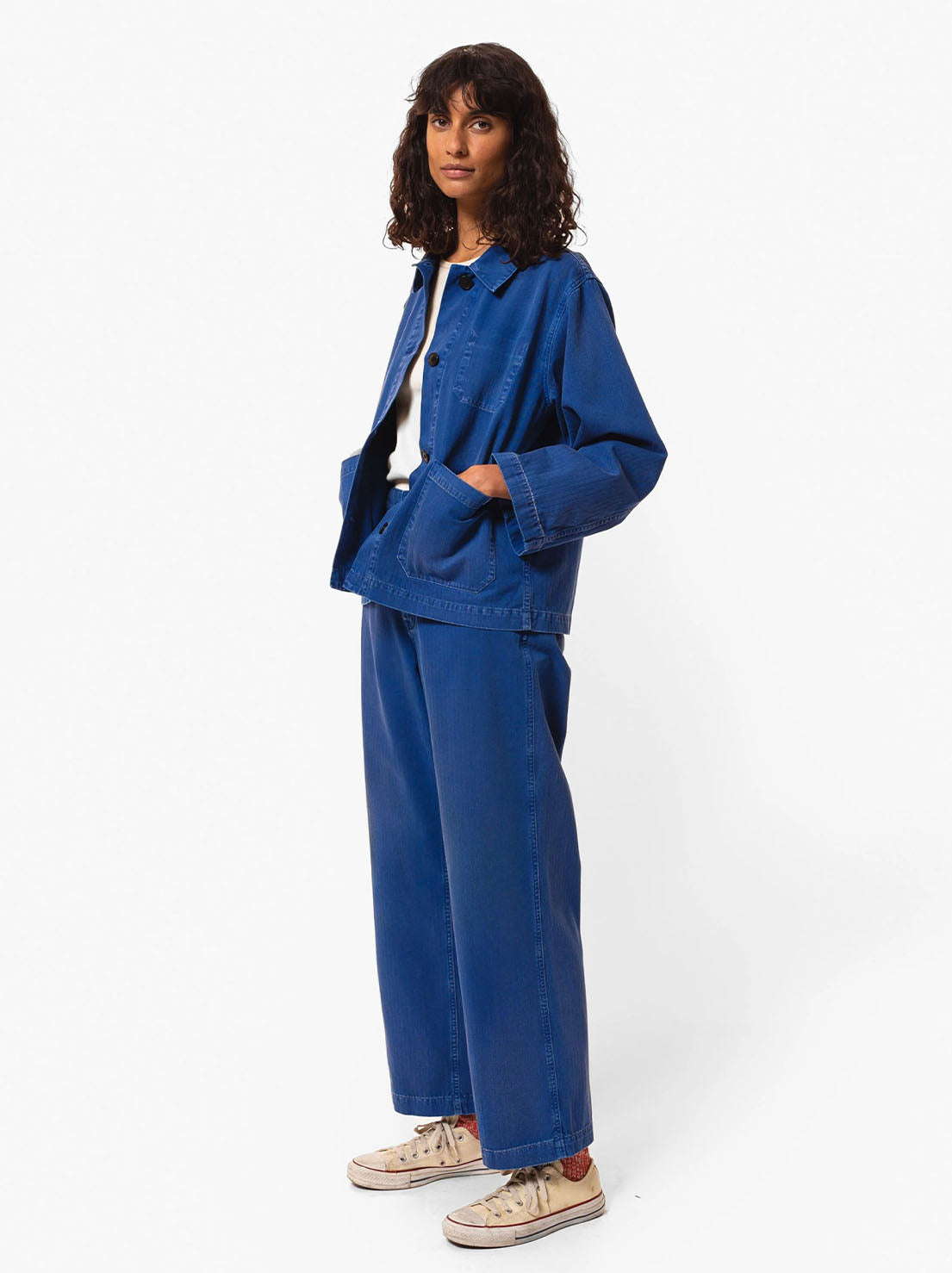 Nudie - Wendy Herringbone Denim Pants - Blue