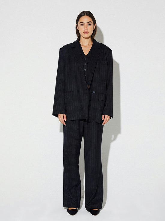 Neuw - Oversized Pinstripe Blazer - Navy