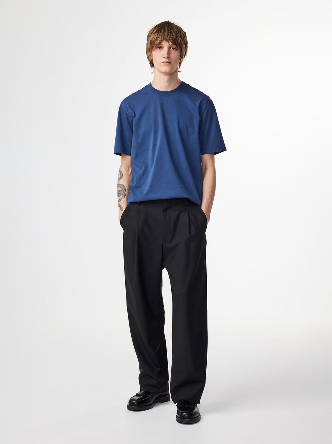 No Nationality - Adam 3209 - Casual Pima Tee - Denim Blue