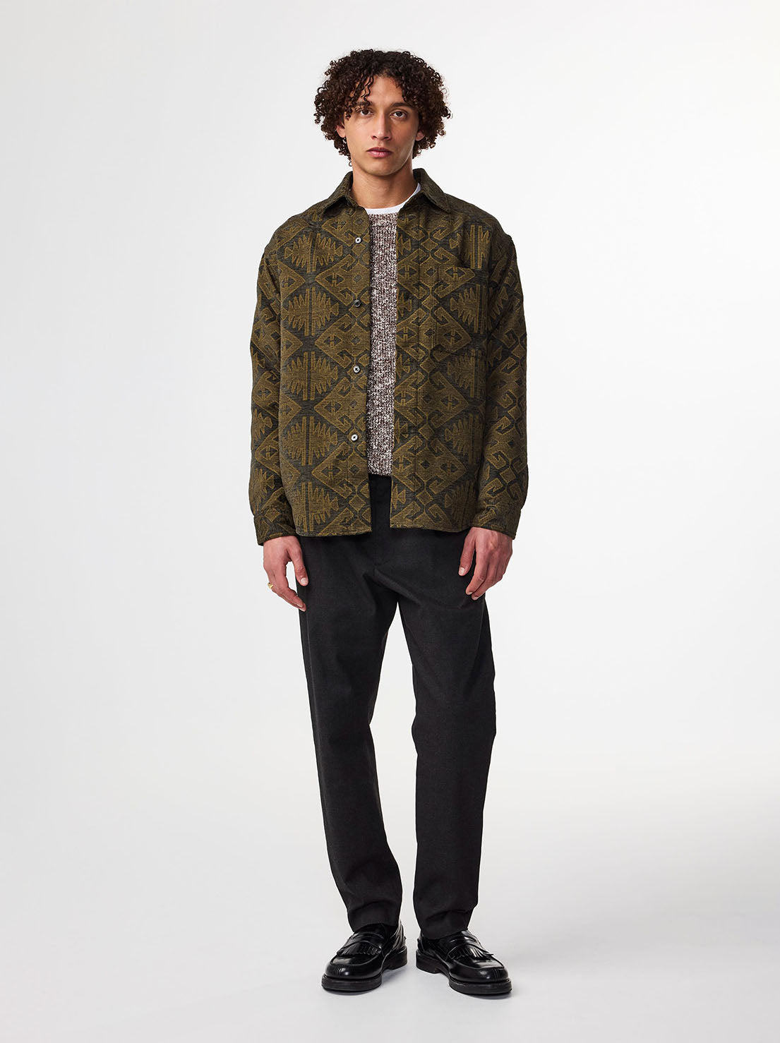 No Nationality - Bill 1067 - Tapered Leg Regular Fit Trouser - Black Multi