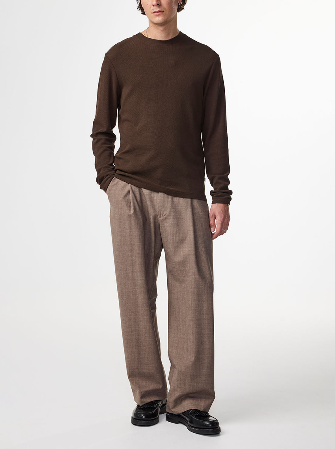 No Nationality - Clive 3323 - Long Sleeve Tee - Demitasse