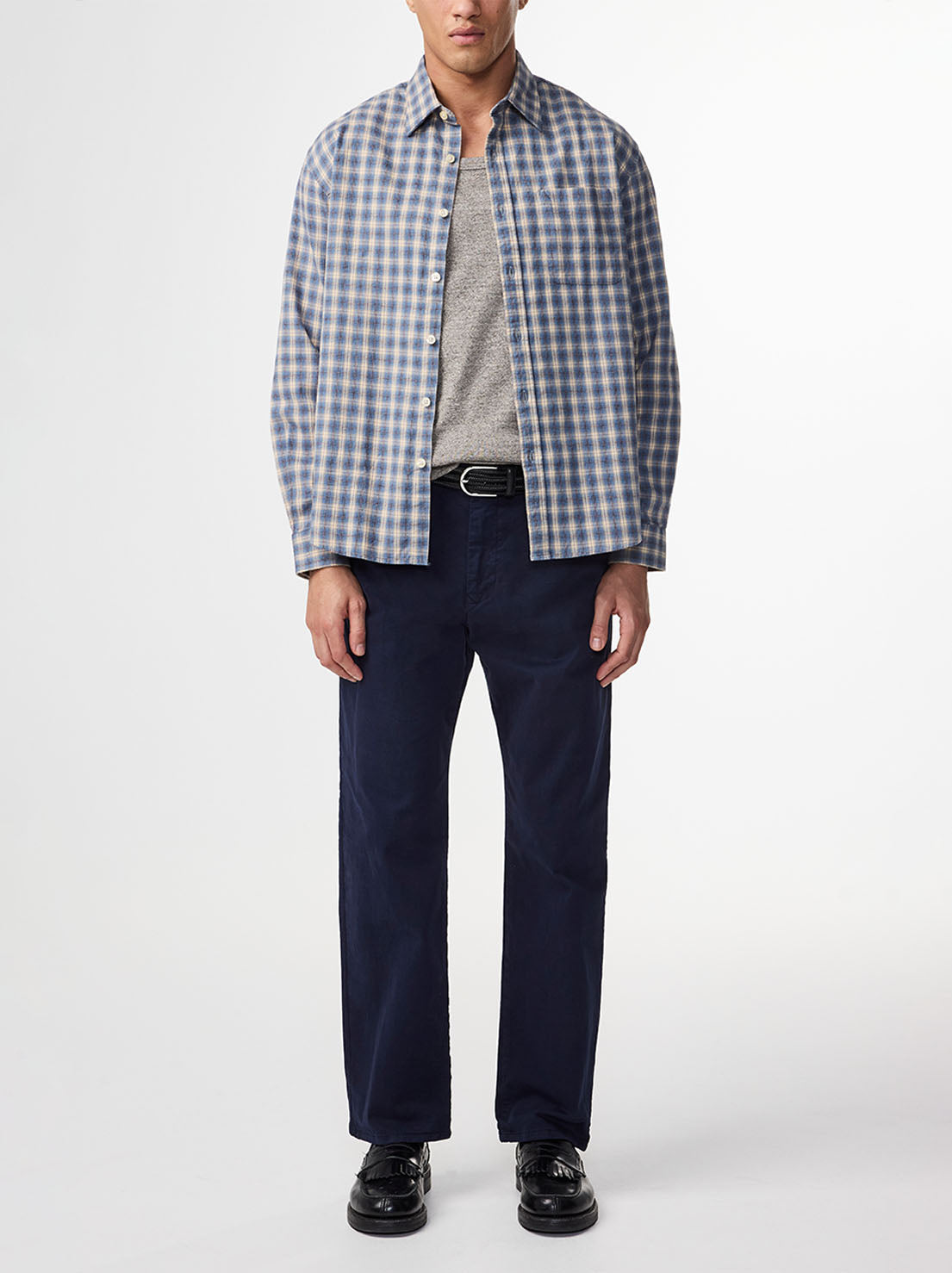 No Nationality - Deon 5465 - Flannel Shirt - Blue Check