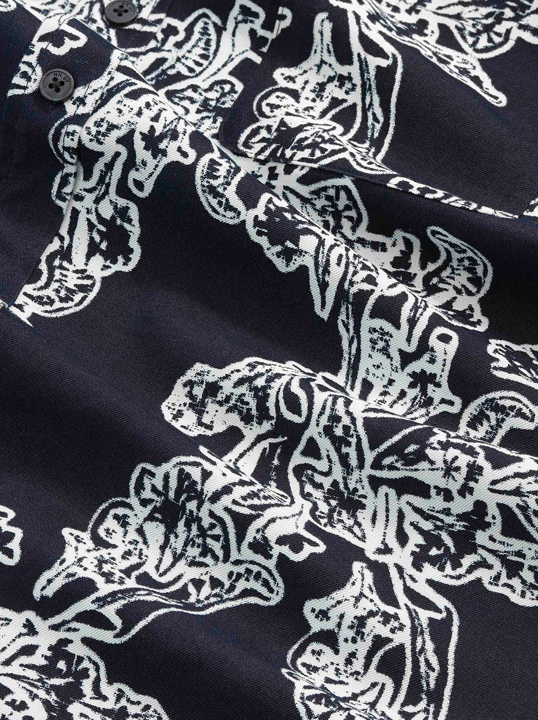 No Nationality - Deon SS Print 5005 - Navy Blue