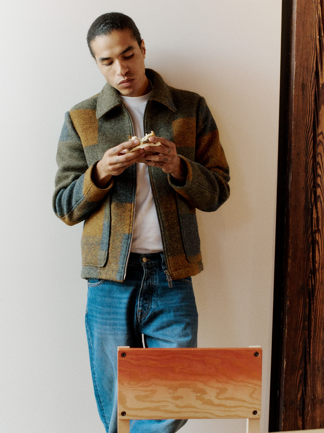 No Nationality - Gael 8267 Jacket - Brown Check