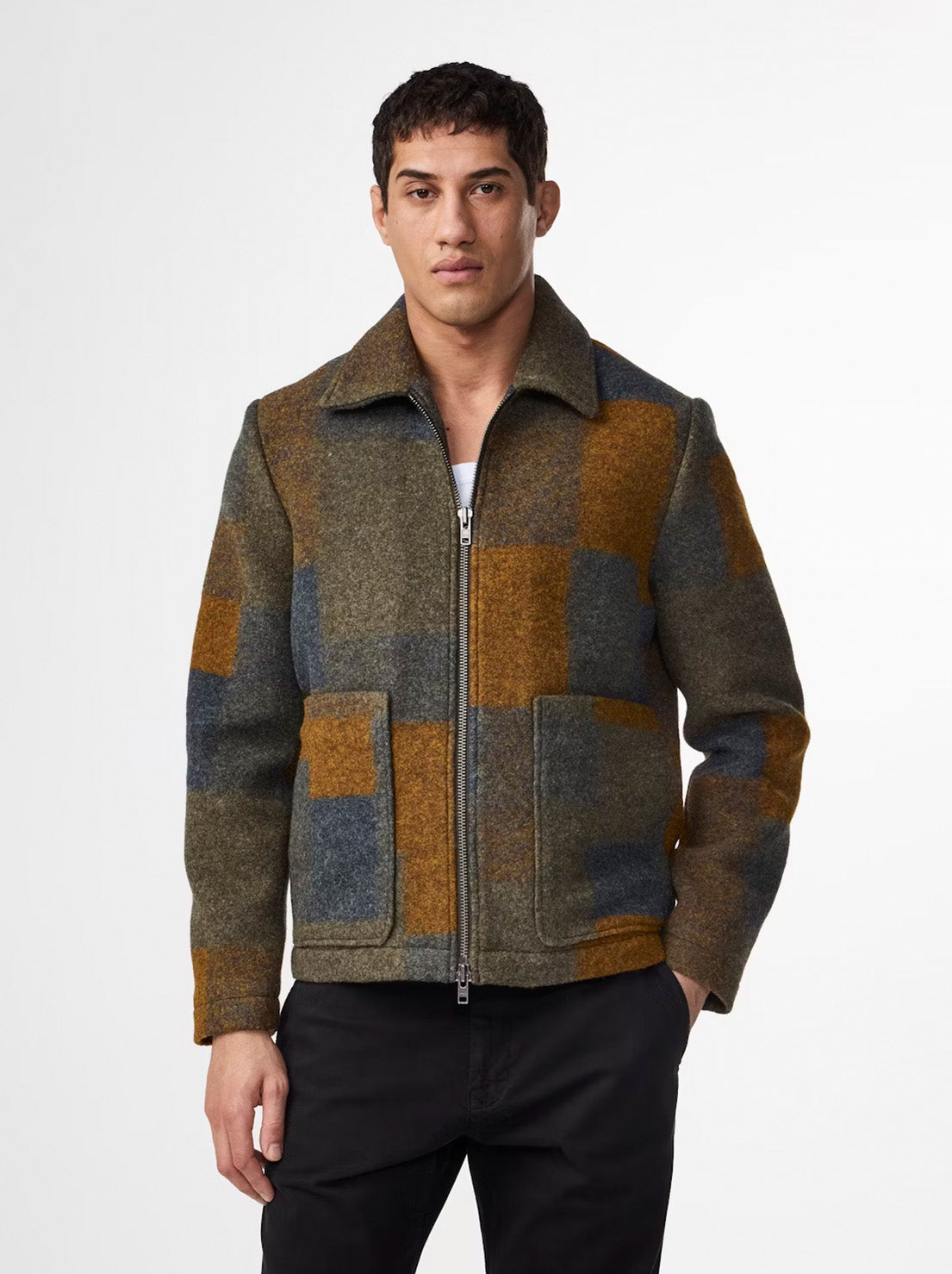 No Nationality - Gael 8267 Jacket - Brown Check