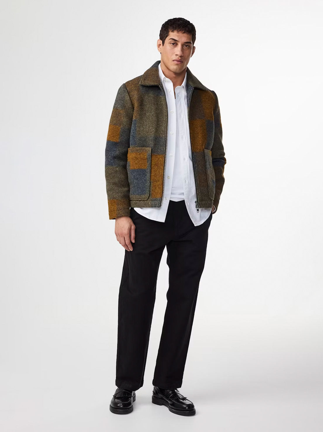 No Nationality - Gael 8267 Jacket - Brown Check