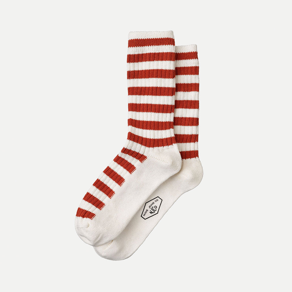 Nudie - Chunky Stripe Socks - Rebirth - Red