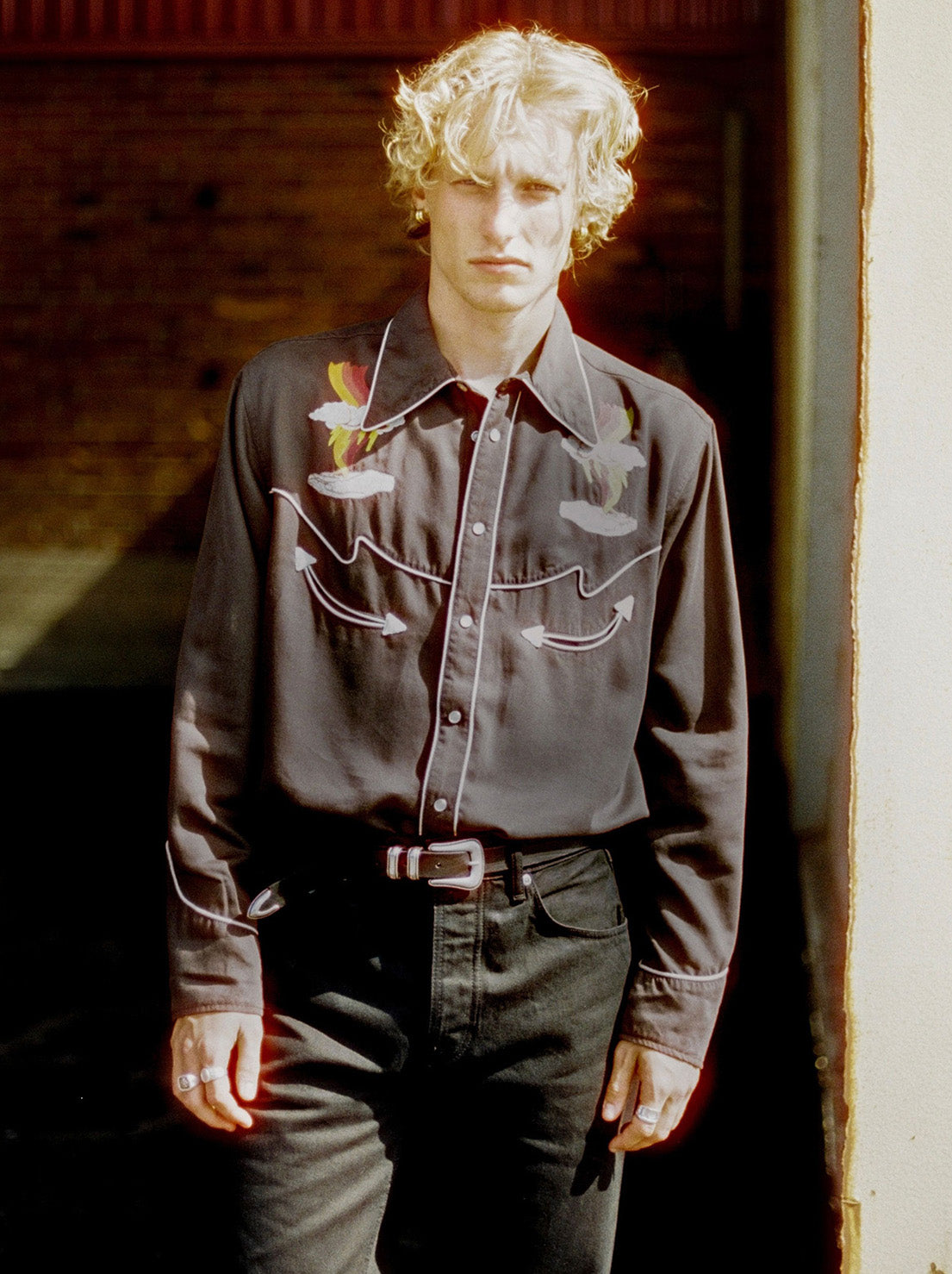 Nudie - Gonzo Western Shirt Sunburns - Black/Brown