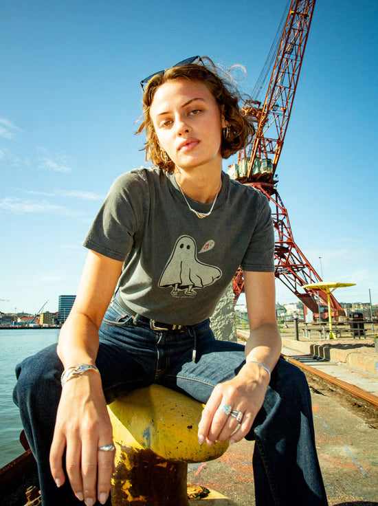 Nudie - Joni Pale Ghost T-Shirt - Antracite