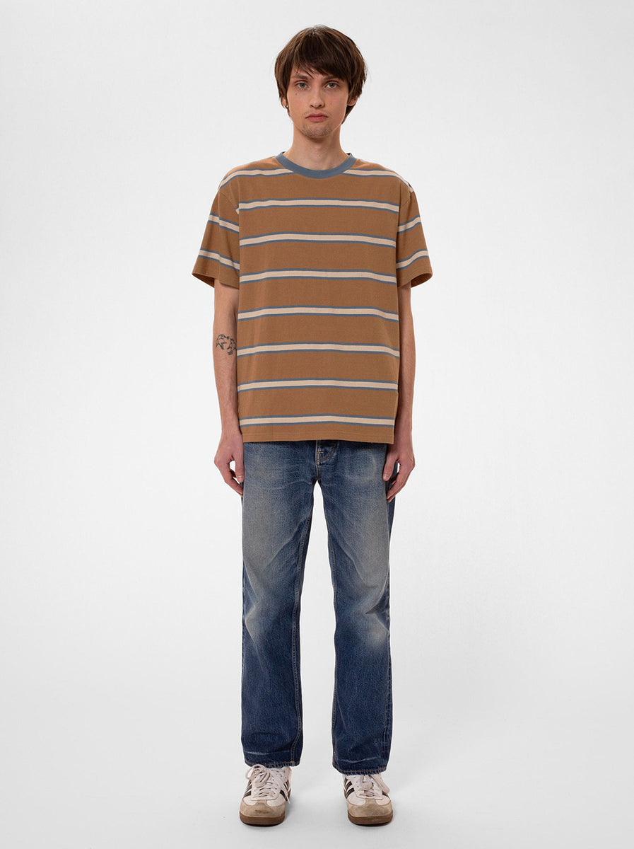 Nudie - Leffe 90s Stripe T-Shirt - Tobacco – Abicus