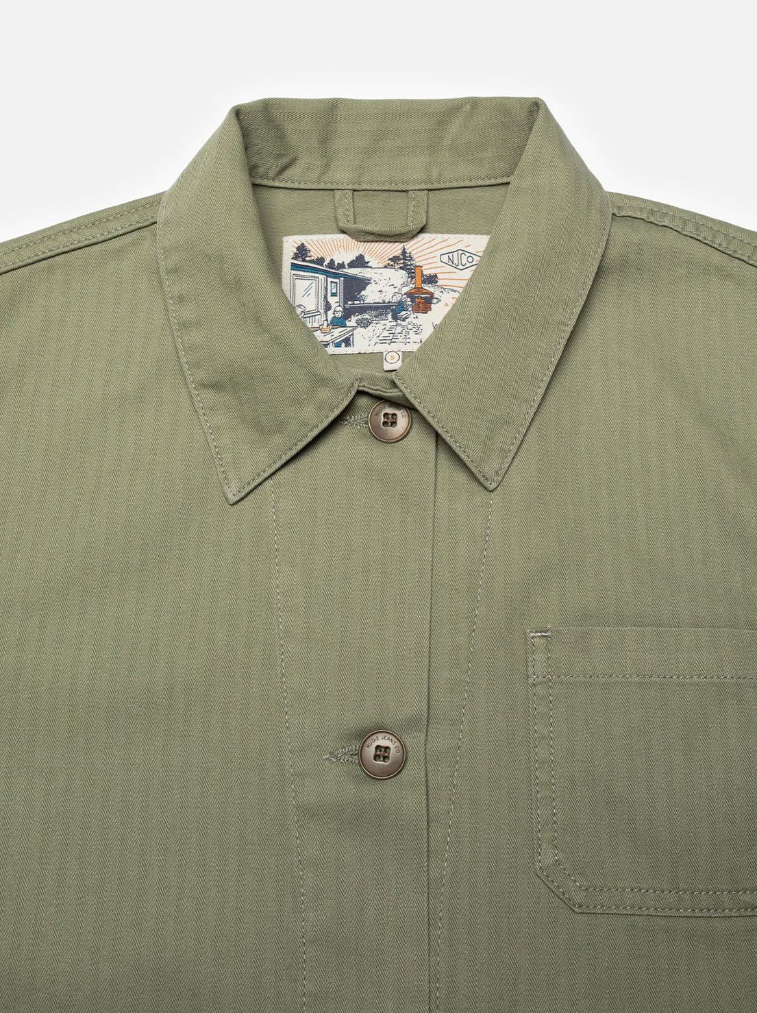 Nudie - Lovis Herringbone Jacket - Pale Green