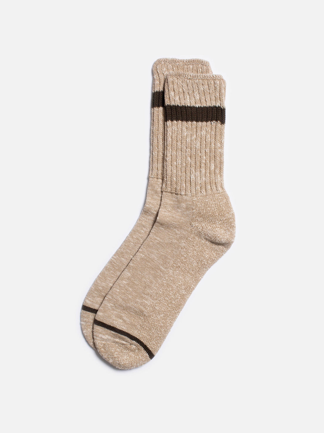 Nudie - Mens Slub Stripe Socks - Beigemelange