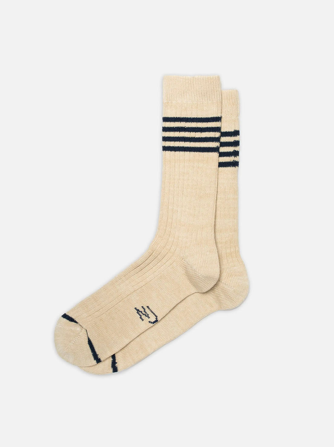 Nudie - Mens Stripe Tennis Socks - Blue / Beige
