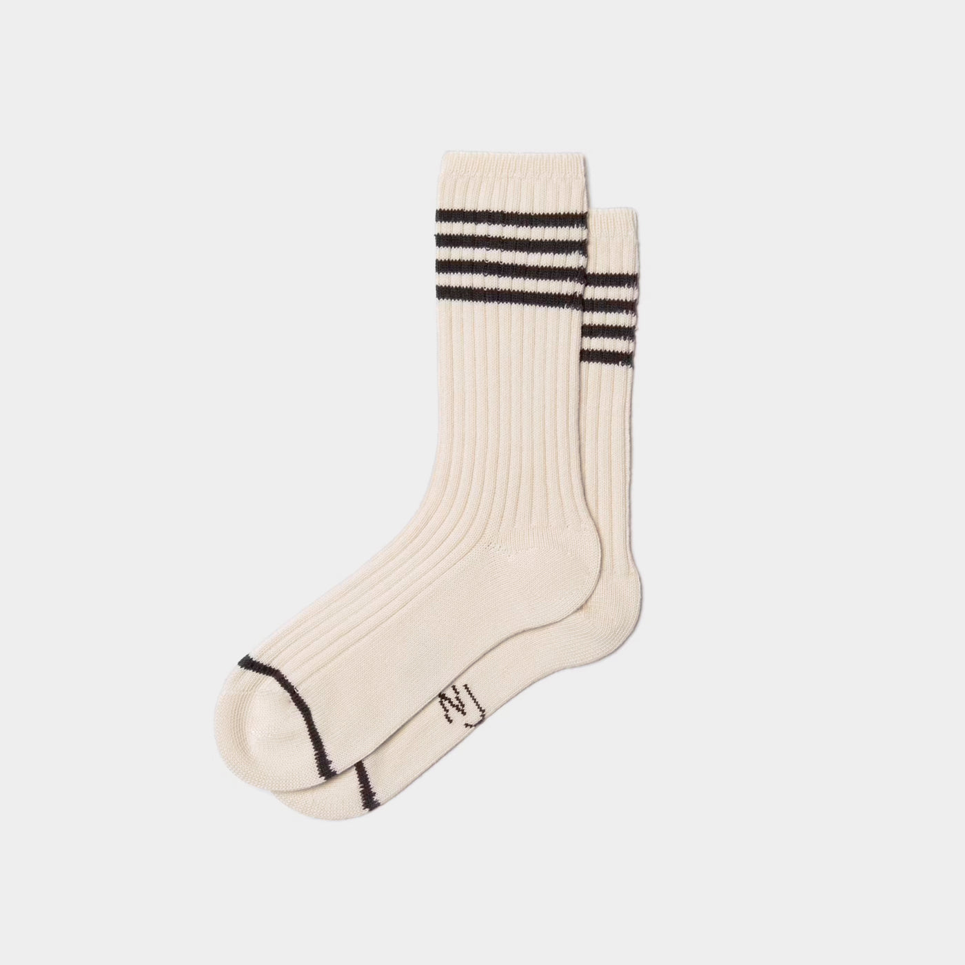 Nudie - Mens Stripe Tennis Socks - Off-White / Black