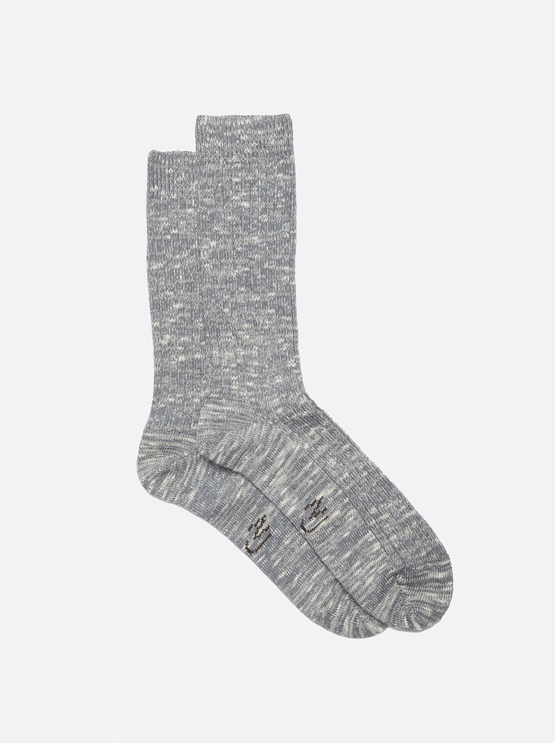 Nudie - Rasmusson Mens Rib Slub Socks - Grey Melange