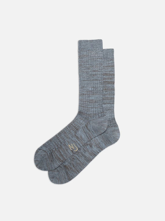 Nudie - Rasmusson Mens Rib Socks - Blue Melange