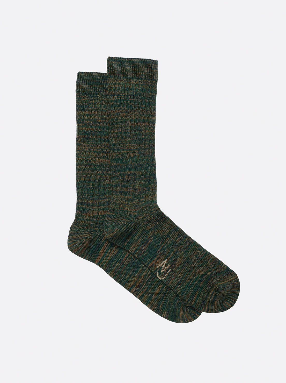 Nudie - Rasmusson Mens Rib Socks - Green Melange