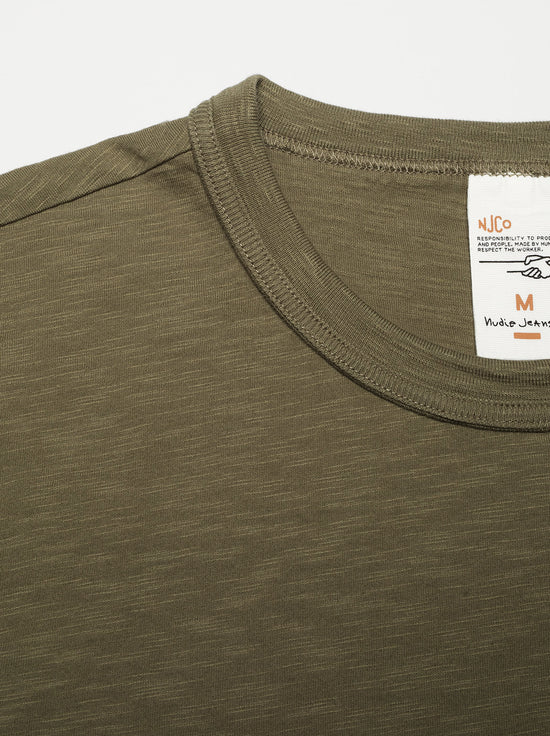 Nudie - Roy Heavy Slub T-Shirt - Olive