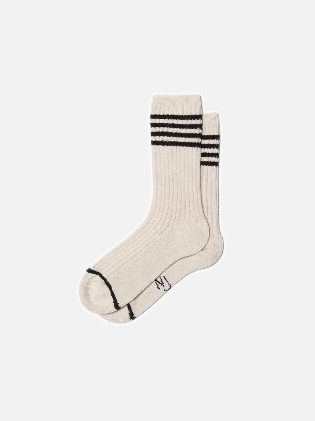 Nudie - Womens Stripe Tennis Socks - Off White / Black