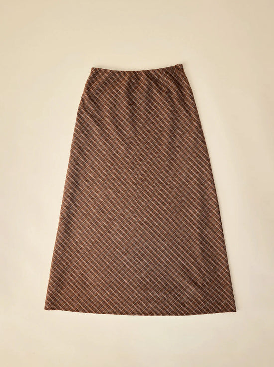 Ottway - Brodie Plaid Midi Skirt - Brown