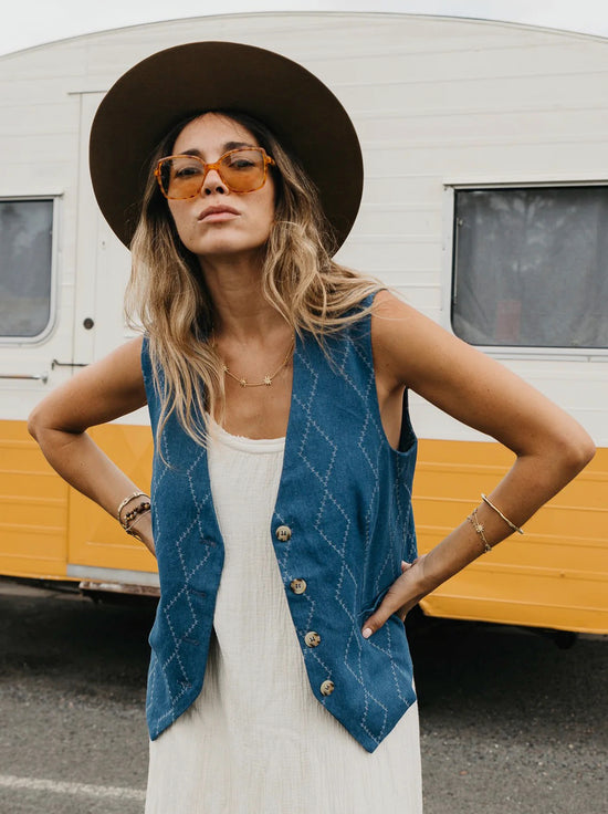 Ottway - Buttoned Denim Vest - Indigo