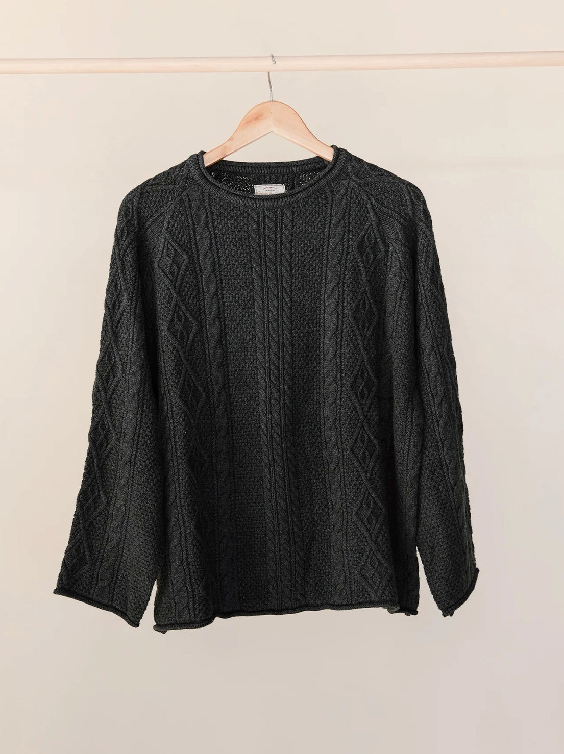 Ottway - Unisex Rory Cable Knit Sweater - Charcoal