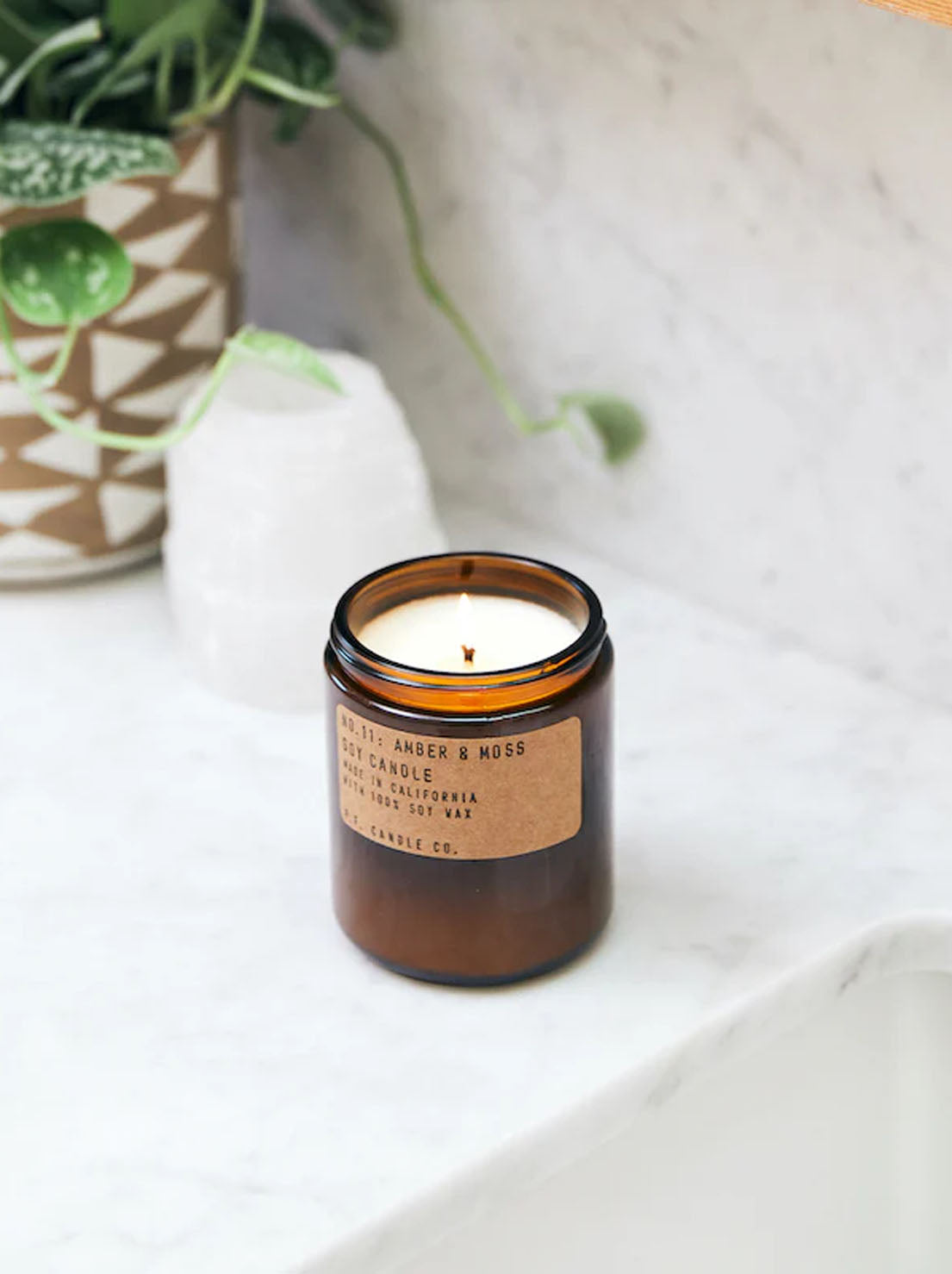 PF Candle Co - 204g Soy Candle - Amber & Moss