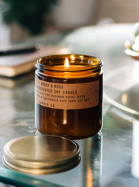 PF Candle Co - Large 354g Soy Candle - Amber & Moss