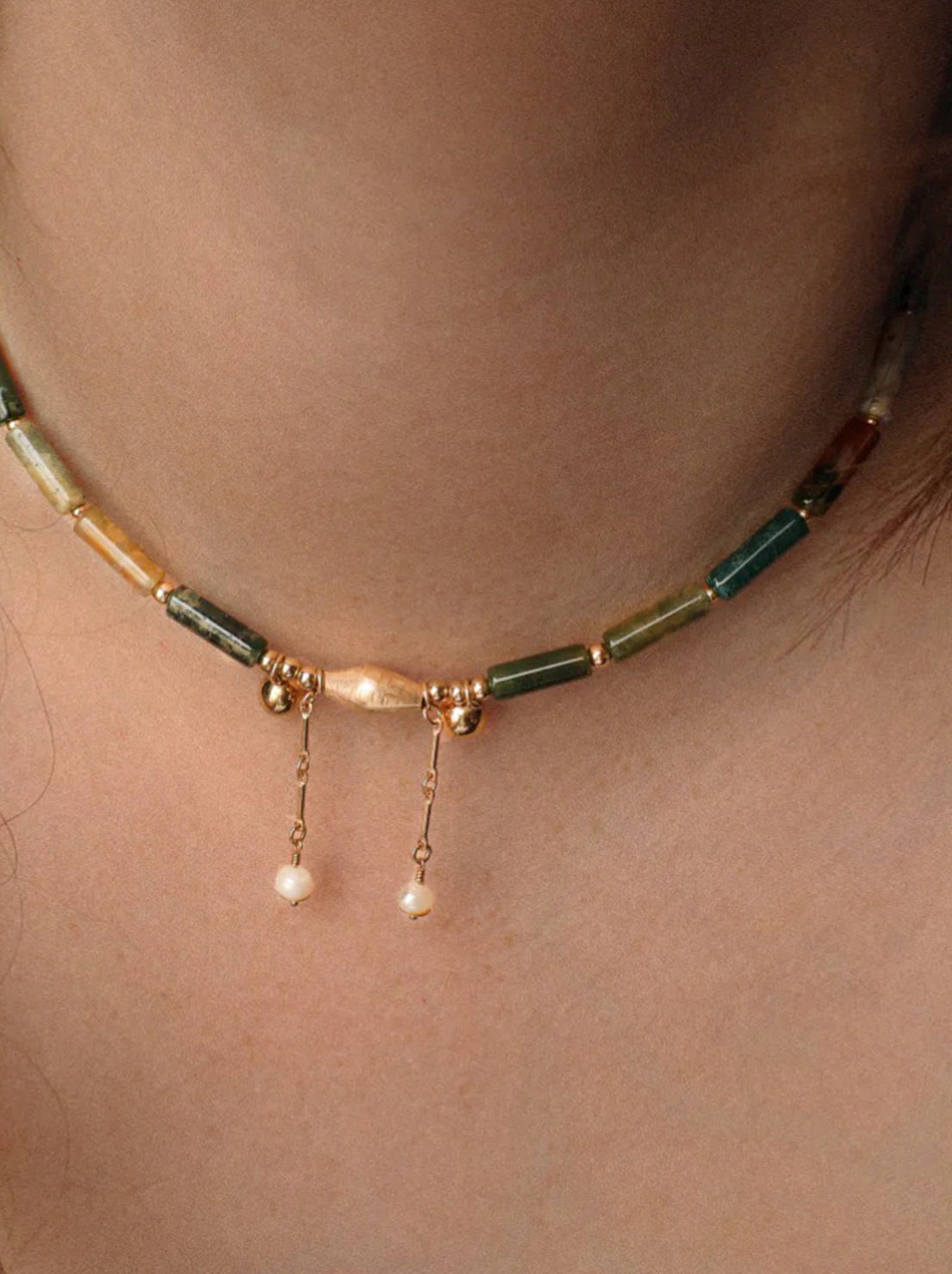 Petite Grand - Chiara Jade Necklace - Gold