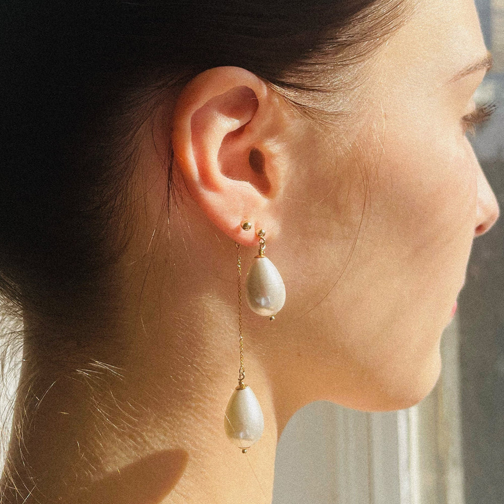 Petite Grand - Jade Earrings - Gold