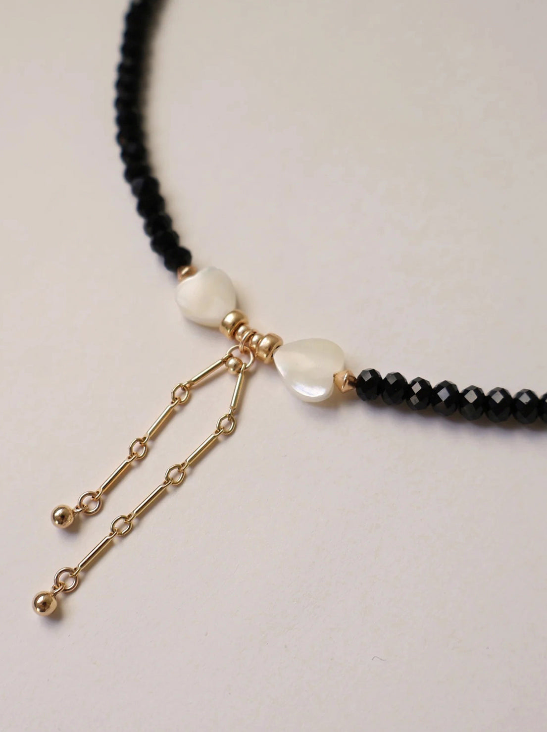 Petite Grand - Marlene Black Tie Necklace - Gold