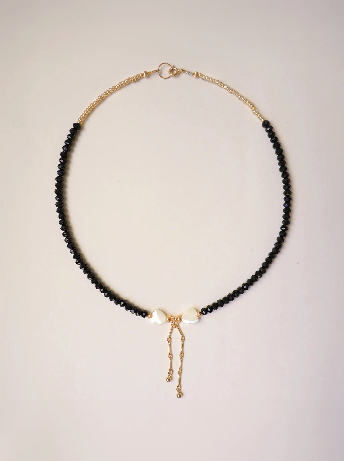 Petite Grand - Marlene Black Tie Necklace - Gold