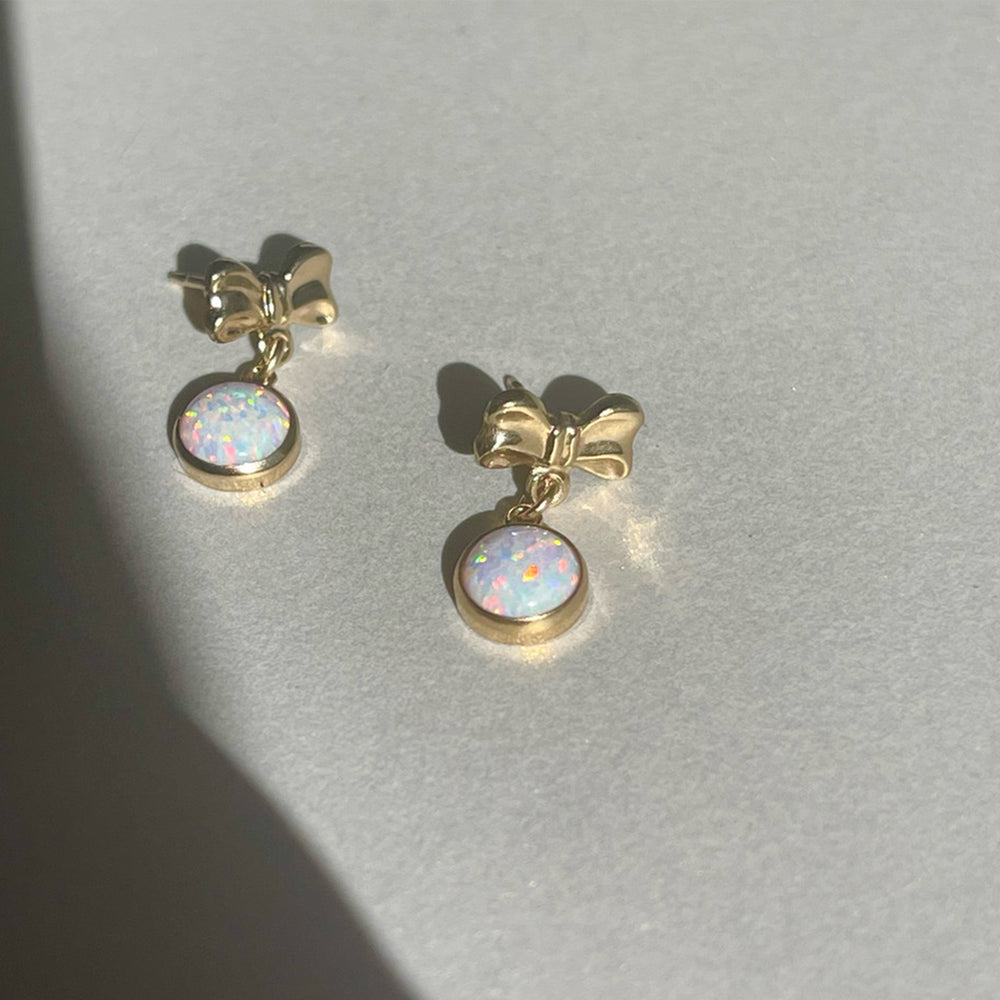 Petite Grand - Bow Earrings I - Opal/Gold