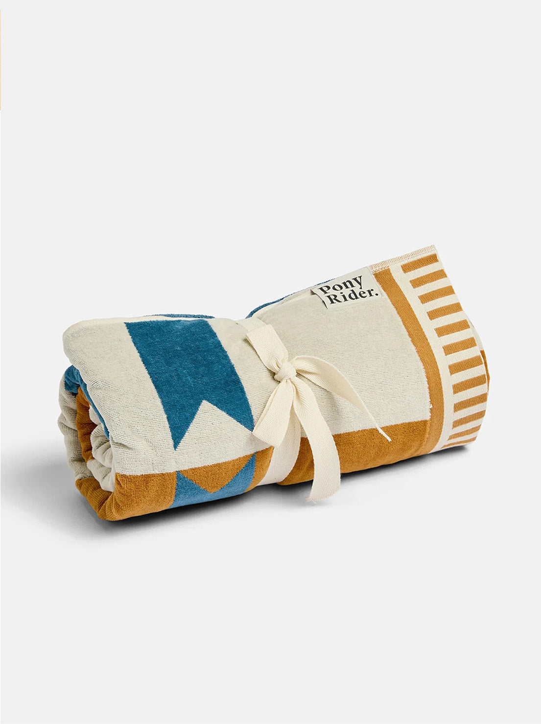 Pony Rider - Canyon River Large Beach Towel - Natural / Blue