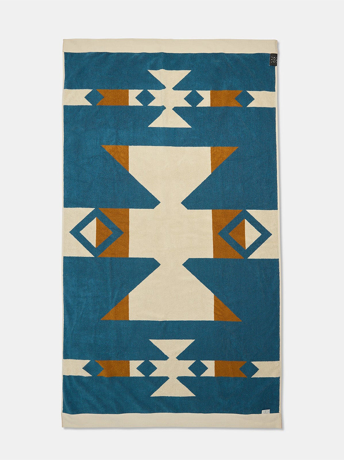 Pony Rider - Canyon River Large Beach Towel - Natural / Blue