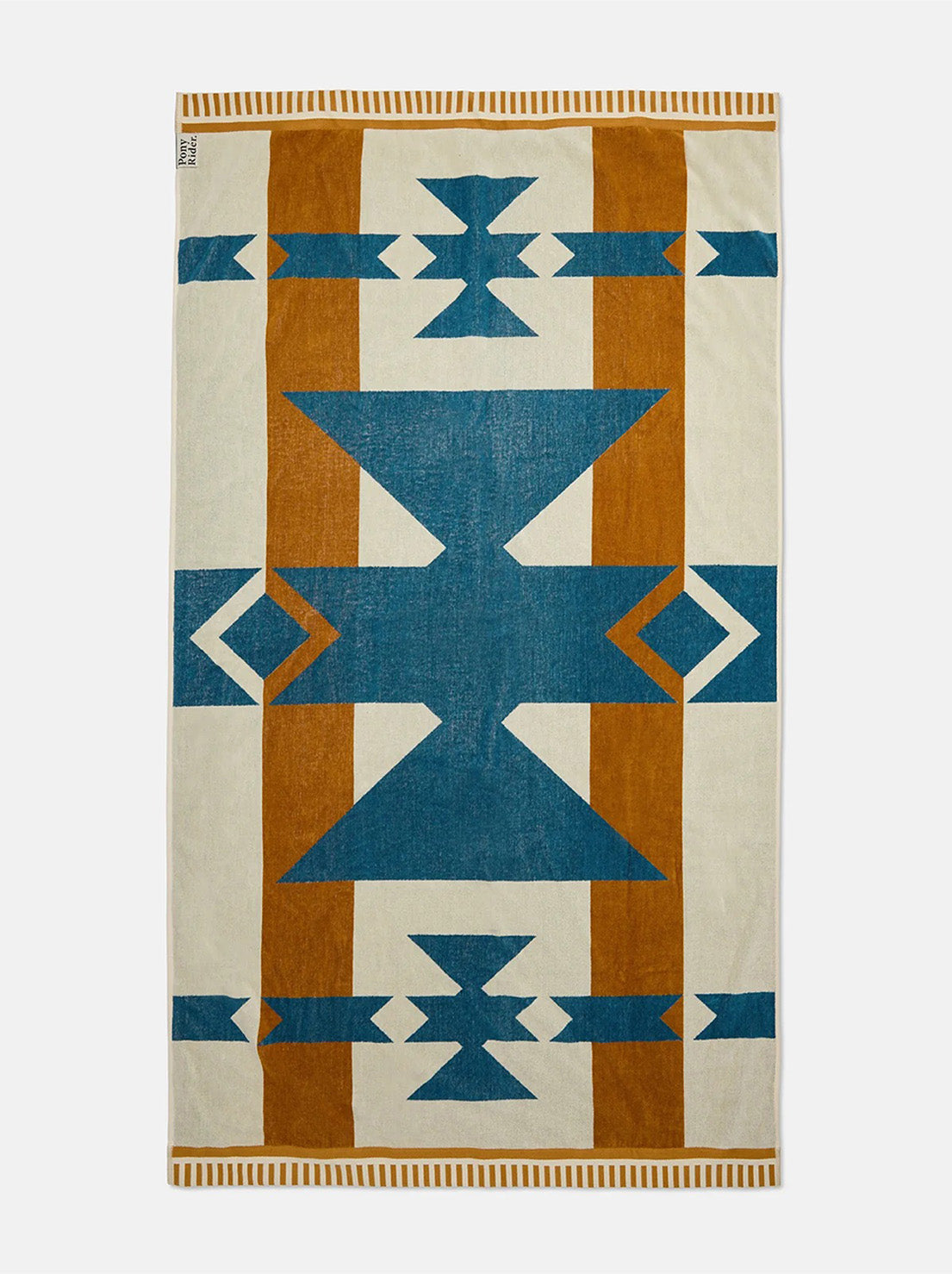 Pony Rider - Canyon River Large Beach Towel - Natural / Blue